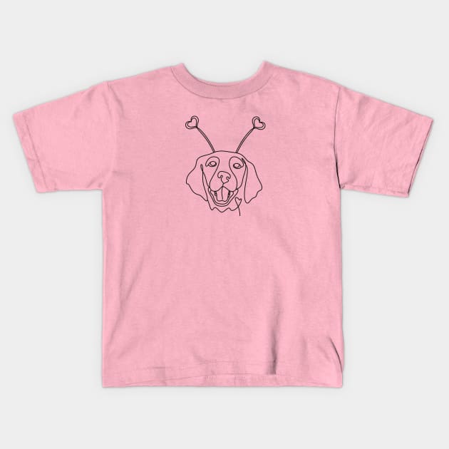 Valentine cute dog Kids T-Shirt by Xatutik-Art